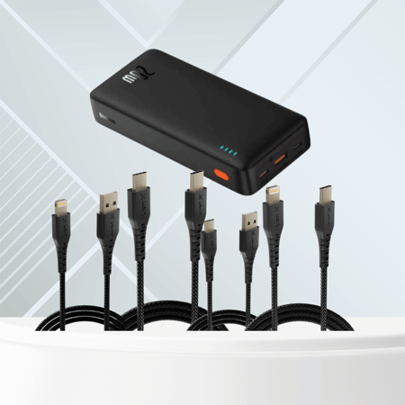 عرض 4 كيابل ليون اكس من إختيارك + بطارية متنقلة بيسوس بسعة 20000mAh بقوة 20 واط