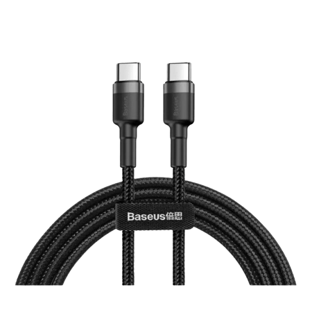 كيبل بيسوس تايب سي الى تايب سي بقوة 60 واط بطول 1 متر - اسود