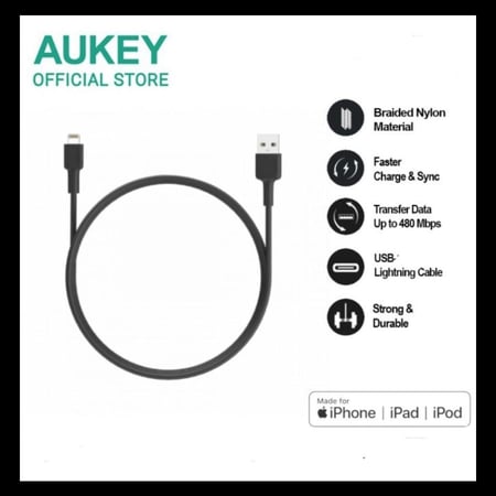 كيبل اوكي يو اس بي ايفون بطول متر - اسود