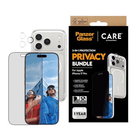 بكج حماية بانزر جلاس 3 في 1 ايفون 17 برو - خصوصية