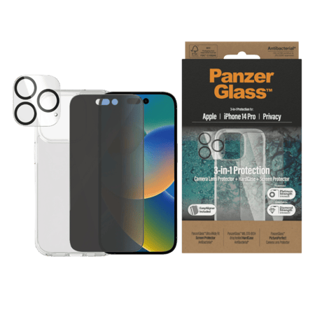 بكج حماية بانزر جلاس 3 في 1 ايفون 14 برو - خصوصية