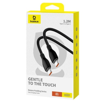 كيبل بيسوس تايب سي الى تايب سي بقوة 100 واط بطول 1.2 متر - اسود