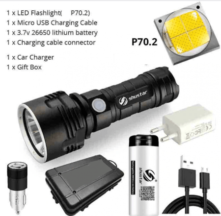 كشاف  /XHP70.2 قابل للشحن مع البطارية ولوازم الشحن