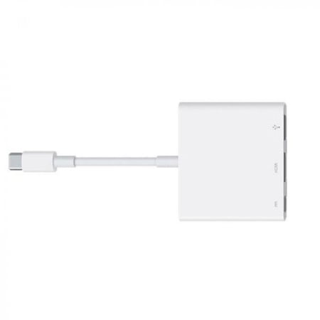 محول رقمي يو إس بي-سي متعدد المنافذ إتش دي إم آي من أبل - أبيض