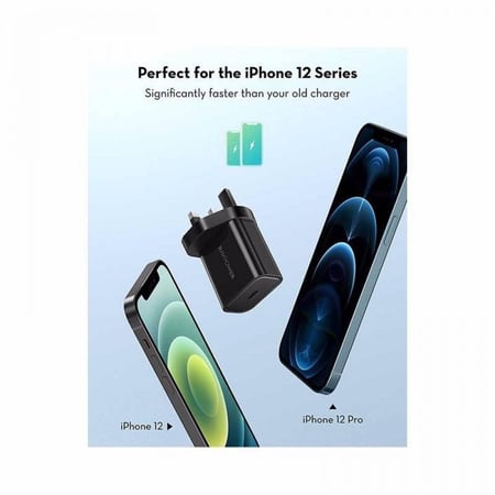 شاحن جداري راف باور  بقوة 20 واط بتقنية بي دي – اسود