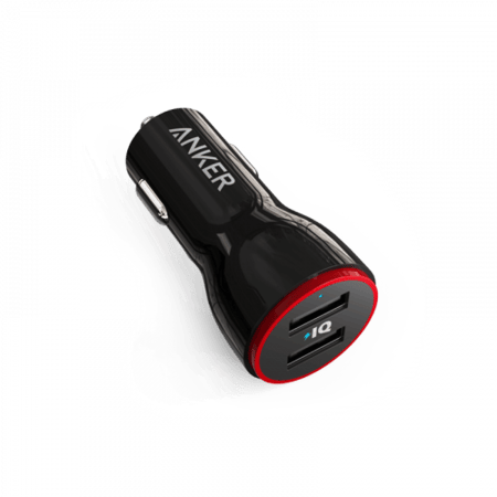 فيش سيارة أنكر عادي 4.8A 2 USB - اسود