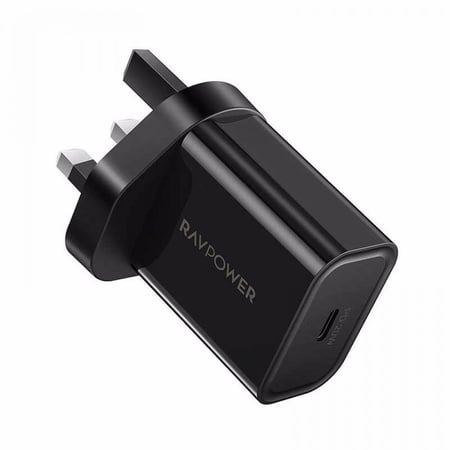 شاحن جداري راف باور  بقوة 20 واط بتقنية بي دي – اسود