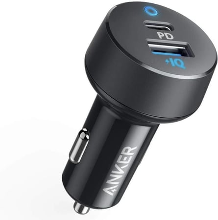 فيش سيارة أنكر سريع منفذ PD تايب سي USB 33W - اسود