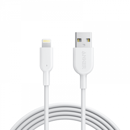 كيبل أنكر للأيفون بور لاين سلك 1.8m / 6ft - أبيض Anker