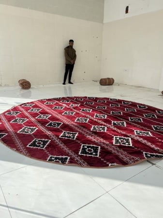 فرشه دائري 3 في 3 تايلندي جلد ضد الماء