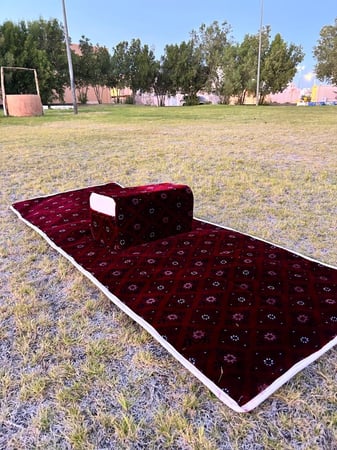 طقم كامل ٤ مدات رول  بطانه ابيض فاخر مع 4 مراكي ضغط 60 + شنطه عزبه مربع كبير +٢ بيز