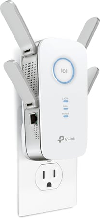 موسع واي فاي AC2600 من تي بي لينك (RE650)، حتى 2600 ميجابت في الثانية، موسع نطاق واي فاي ثنائي النطاق، منفذ جيجابت، معزز انترنت، مكرر، نقطة وصول، 4×4 ام يو-ميمو