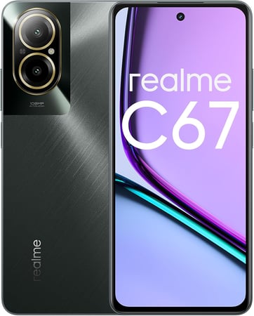 ريلمي C67 شبكة الجيل الرابع LTE بذاكرة رام 8 جيجابايت ومساحة تخزين 256 جيجابايت - لون أسود - RMX3890، بشريحتين