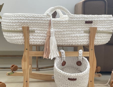 سلة موسى سرير مواليد من الكروشية بدون مظله