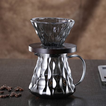 طقم تقطير 02 | v60 زجاجي مدخن