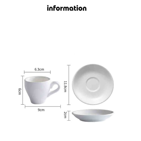 كوب اسبريسو سيراميك مع صحن سعة 80 مل