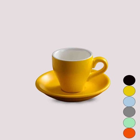 كوب اسبريسو سيراميك مع صحن سعة 80 مل