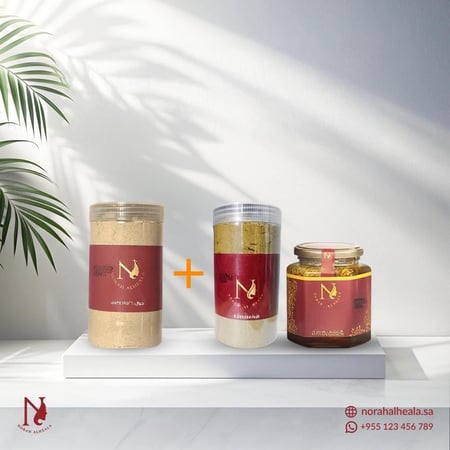 عسل فخامة الهيلا وخلطة النور مع هدية خلطة المدهشة