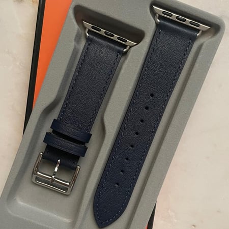 سوار جلد أزرق غامق -  single Tour Strap Navy