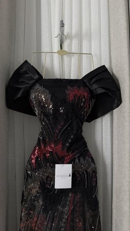 فستان سهره اسود مشجر