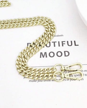 حزام سلسلة بسيط للحقائب – 120 سم | ذهبي – فضي – أسود