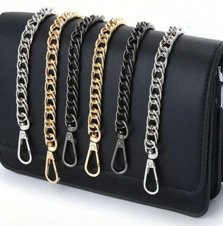 حزام سلسلة بسيط للحقائب – 120 سم | ذهبي – فضي – أسود
