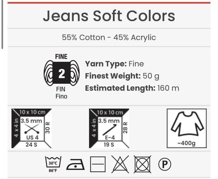 جينز سوفت الملون 6206 YarnArt Jeans Soft Colors