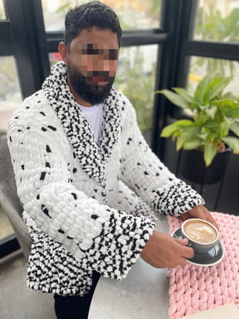 جاكيت - روب  بأكمام بخيوط بوفي