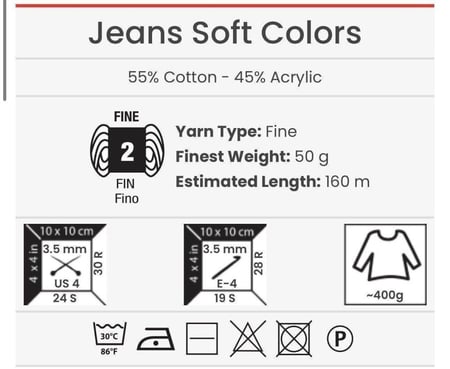 جينز سوفت الملون 6208 YarnArt Jeans Soft Colors