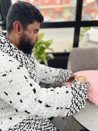 جاكيت - روب  بأكمام بخيوط بوفي