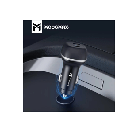 شاحن سيارة موج منفذين مع سلك USB-C