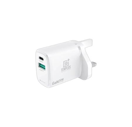 شاحن جداري من نوع "تن بلس" (TENPLUS) بقوة 30 واط، بمنفذ USB-C يدعم تقنية GaN PD (Power Delivery).
