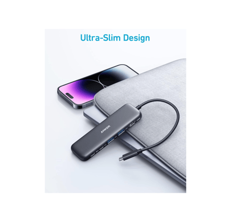 انكر موزع USB-C 332 5 في 1 مع شاشة 4K HDMI ومنفذ بيانات 5Gbps ومنفذي USB-A وماك بوك اير وديل اكس بي اس ولينوفو ثينك باد واتش واللابتوب وغيرها رمادي