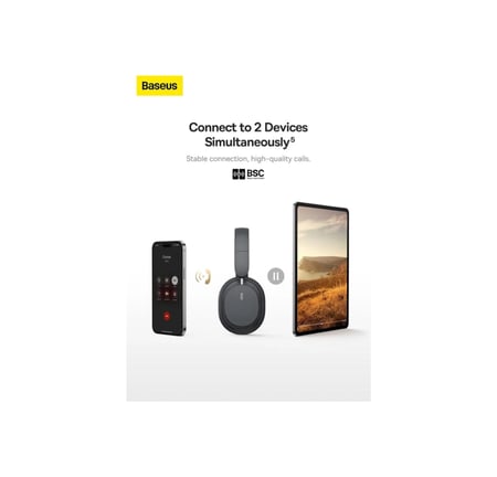 سماعة بلوتوث لاسلكية - رمادي شركة بيسوس - باوي D05