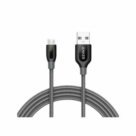 كيبل مايكرو من أنكر بطول1.2م  قماش رصاصي