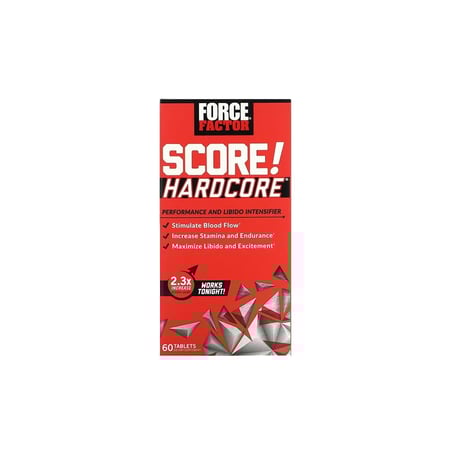 فورس فاكتور، SCORE! HARDCORE، معزز الرجولة، مكمل غذائي داعم للأداء أثناء الممارسة الحميمية - 120 قرص | 60 قرص
