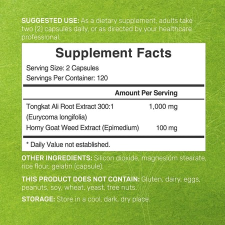ديل سبليمنت، تونكات علي بلس، مع مستخلص عشبة العنزة (راعي الغنم)، 1000 ملجم، مكمل غذائي - 240 كبسولة