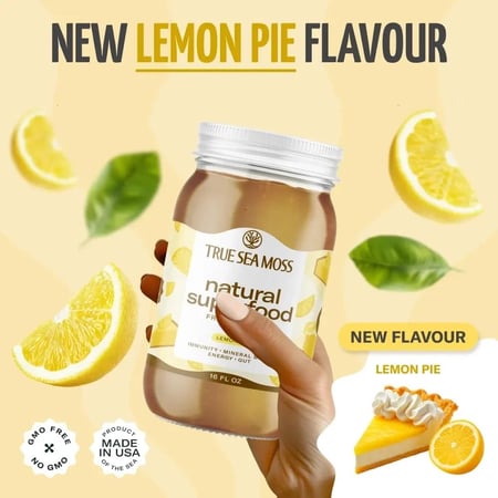 ترو سي موس، جل طحالب البحر، فطيرة الليمون، غذاء طبيعي فائق القيمة الغذائية - 473 مل