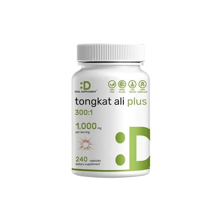 ديل سبليمنت، تونكات علي بلس، مع مستخلص عشبة العنزة (راعي الغنم)، 1000 ملجم، مكمل غذائي - 240 كبسولة