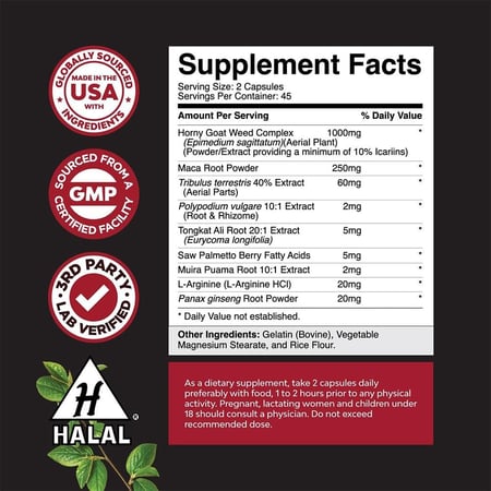 نيتشرز كرافت،  9 في 1 مستخلص عشبة العنزة (هورنى جوت ويد)، 1000 ملجم، معزز الطاقة للرجال، مكمل غذائي - 60 كبسولة