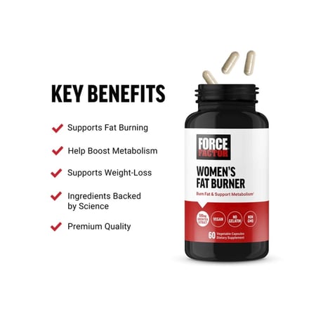 فورس فاكتور، حارق الدهون للنساء، مكمل غذائي - 60 كبسولة نباتية