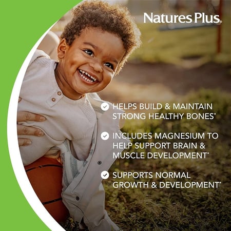 نيتشرز بلس، كالسيوم للأطفال، بنكهة الفانيليا، مكمل غذائي - 90 قرص قابل للمضغ