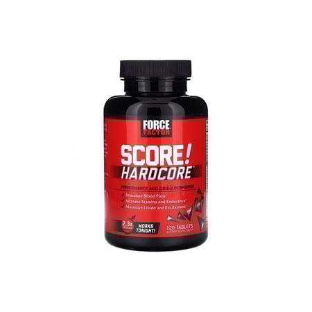 فورس فاكتور، SCORE! HARDCORE، معزز الرجولة، مكمل غذائي داعم للأداء أثناء الممارسة الحميمية - 120 قرص | 60 قرص