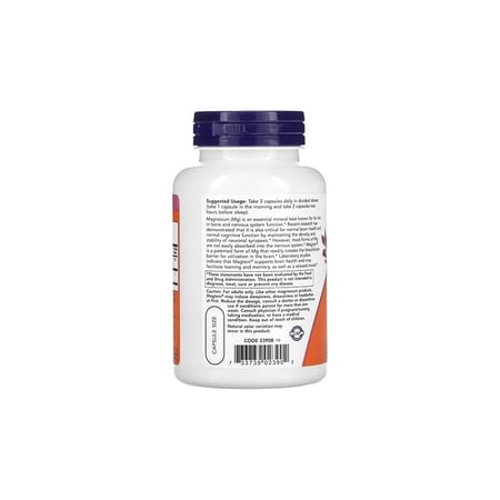 ناو، Magtein ل-ثريونات المغنيسيوم، لصحة الدماغ والوظائف الإدراكية، مكمل غذائي - 90 كبسولة نباتية