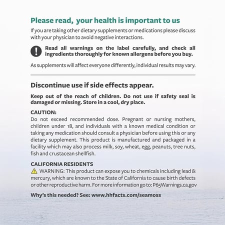 هيلثز هارموني، سي موس المتطور (طحلب البحر)، معزز بـ البيوبيرين، عضوي، مكمل غذائي - 60 كبسولة