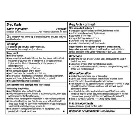كيركلاند، مينوكسيديل للرجال، محلول موضعي (5%)، معالج معزز لنمو الشعر - 6 × 60 مل (لإستعمال 6 أشهر)