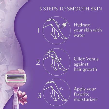 جيليت, فينوس كومفورت جلايد بريز، ماكينة حلاقه نسائية، 3 شفرات - مع رأس حلاقة بديل