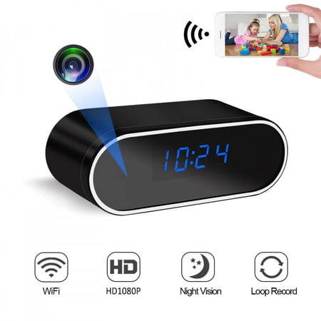 كاميرا مراقبة صغيرة على شكل ساعة HD 1080P – Clock WiFi Camera Mini