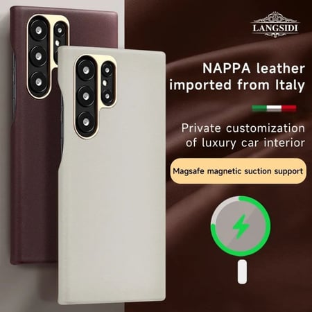 كفر جراب غطاء حماية فاخر لجوال #سامسونج جالكسي اس  23 #الترا  Original leather Magnetic Case for #Samsung s23 #ultra Wireless Charging