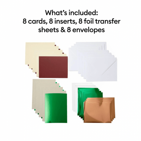 كريكت جوي مجموعة 8 بطاقات مع فويل وأظرف باللون الأخضر وغيره من الألوان